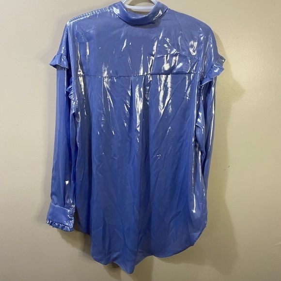 ❤️Free People All Your Love Ruffle Long Sleeve Button Up - Picture 7 of 8